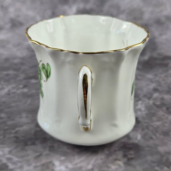 Hammersley & Co Lucky Shamrock Tea Cup & Saucer Bone China Gold Trim Vintage - Picture 11 of 16